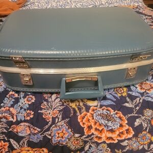 Vintage Blue Suitcase, Baby Blue